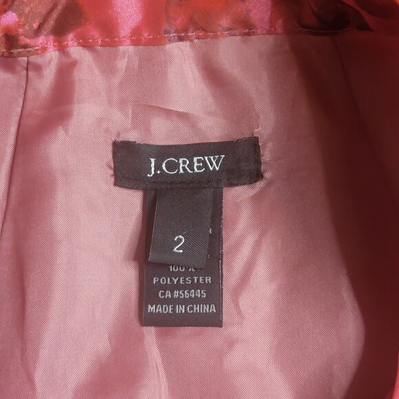 J Crew Pink Floral Sleeveless Taffeta Satin Fit and Flare Mini Dress Size 2 - Picture 13 of 16